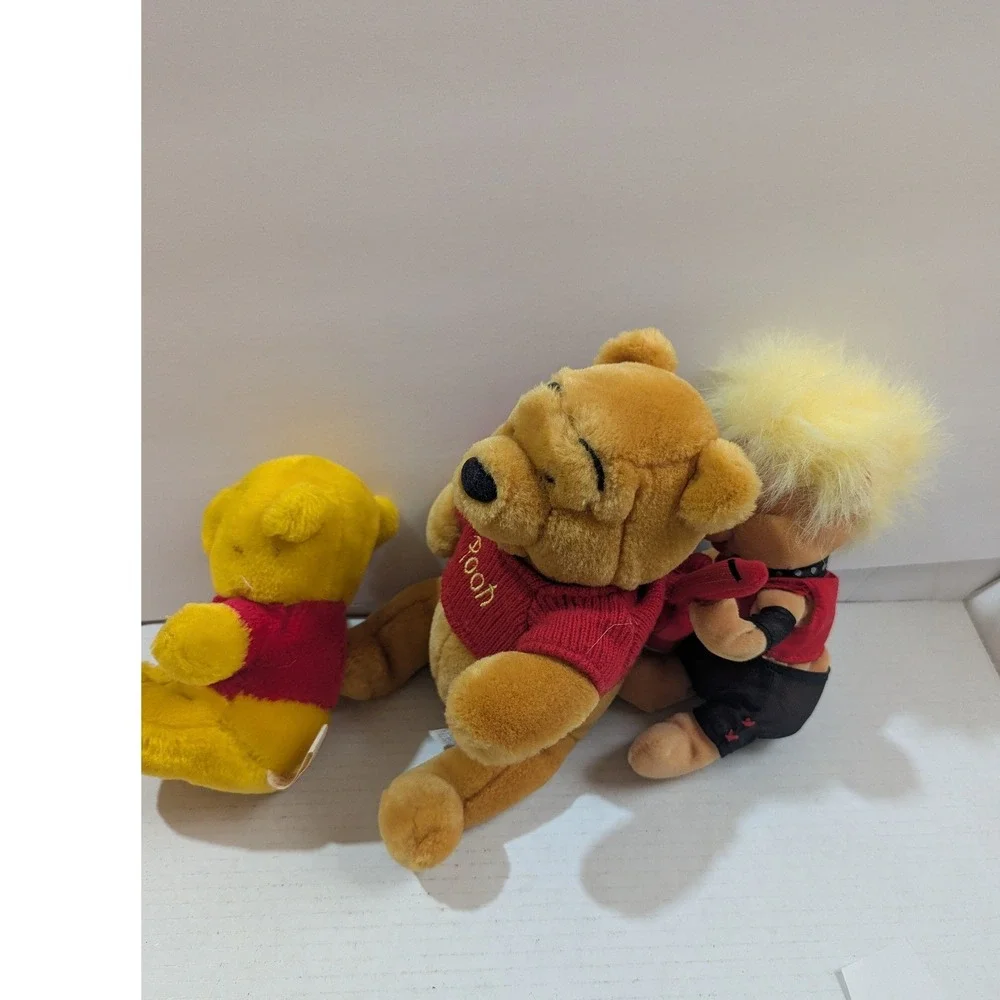 Disney Winnie the Pooh Plush Lot Rockstar Guitar Sears Vintage Walt Disney World